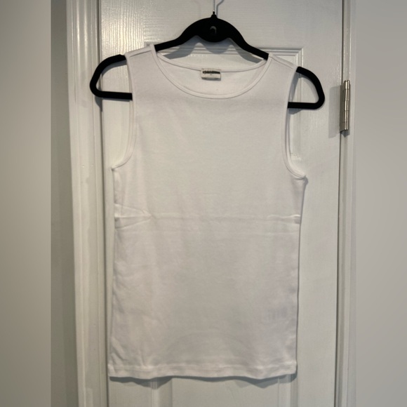 NWOT J. Crew Size XS White Mid Weight Scoop Neck Knit Cotton Tank Top - Picture 1 of 10